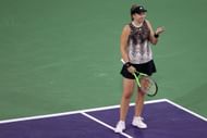 Jelena Ostapenko at the BNP Paribas Open.